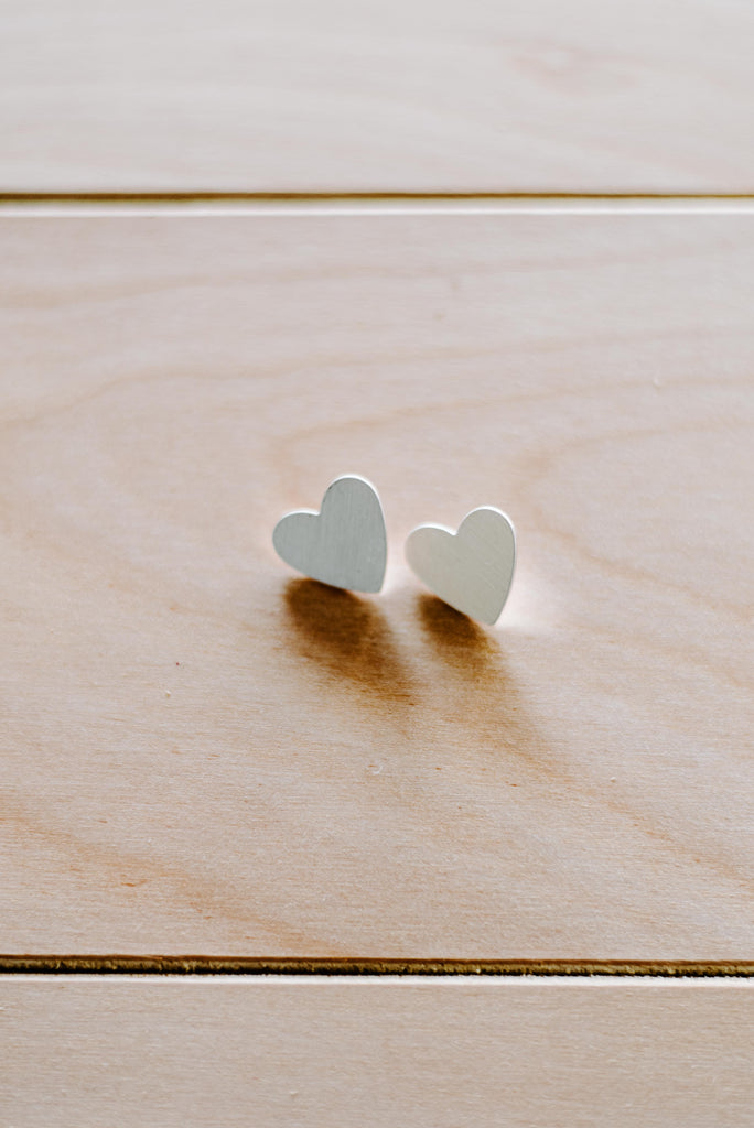 Satin Heart Post Earrings