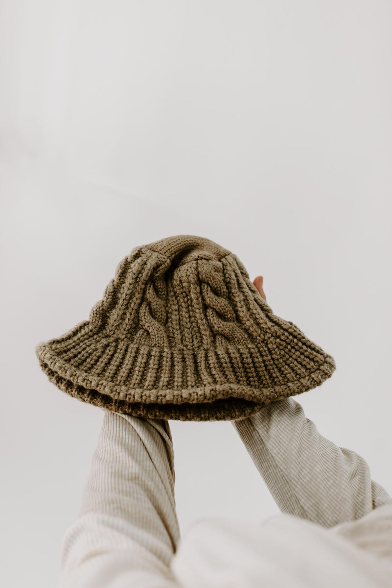 Cable Knit Bucket Hat Nora Gray Boutique