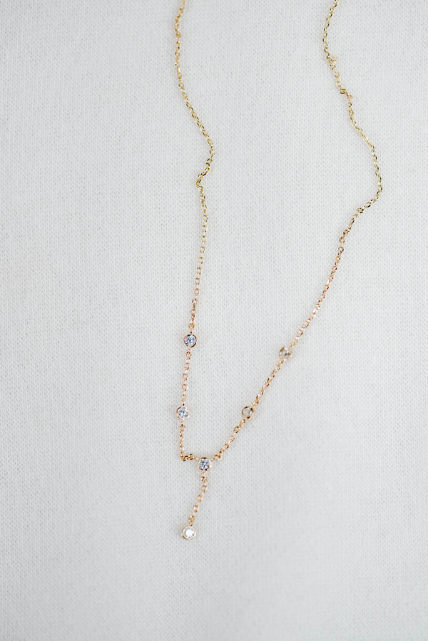 CZ Mini Y Crystal Necklace