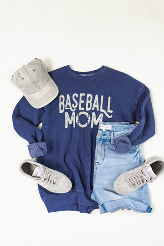 Baseball Mom Mineral Wash Sweatshirt