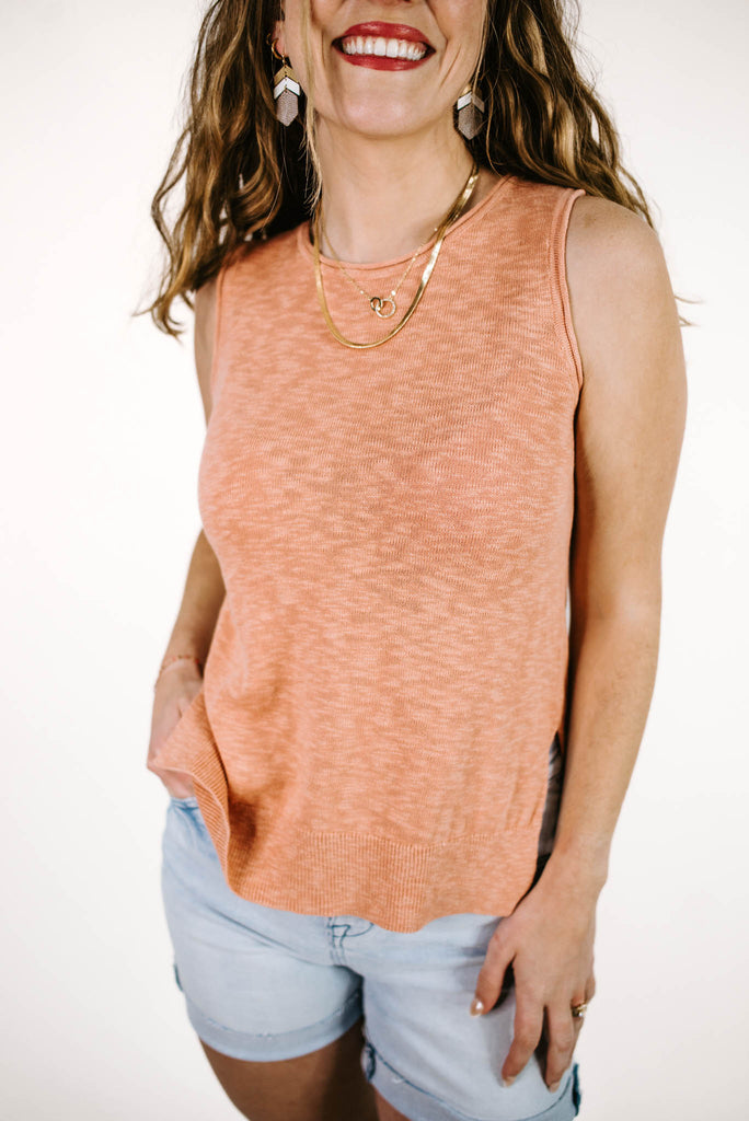 From The Start Heathered Knit Tank