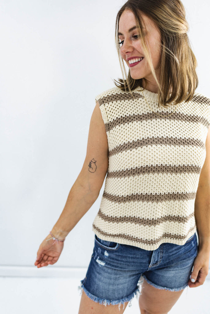 Venice Lovin' Stripe Sleeveless Sweater