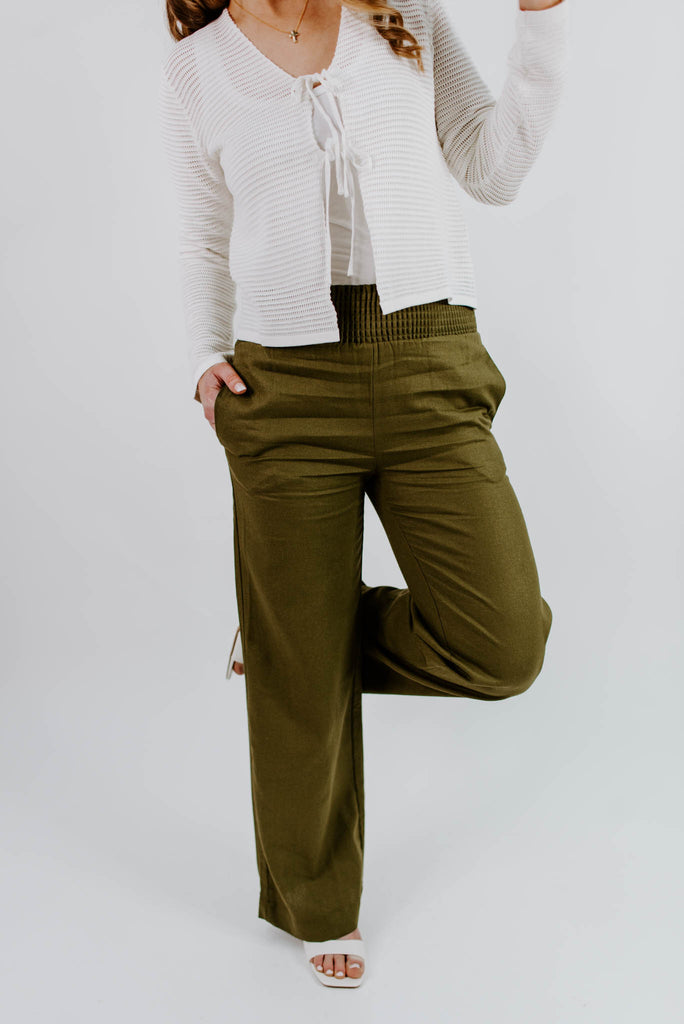 Tranquil Times Smocked Linen Pants