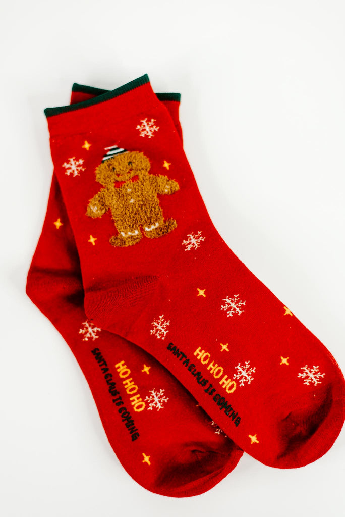 Red Gingerbread Man Socks
