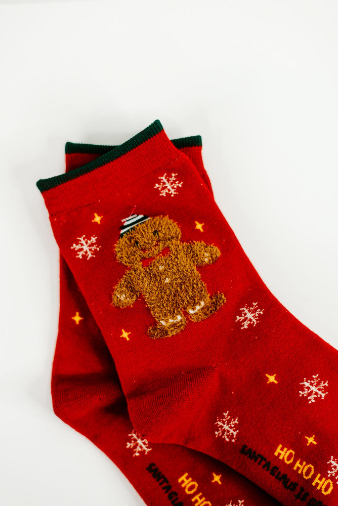 Red Gingerbread Man Socks