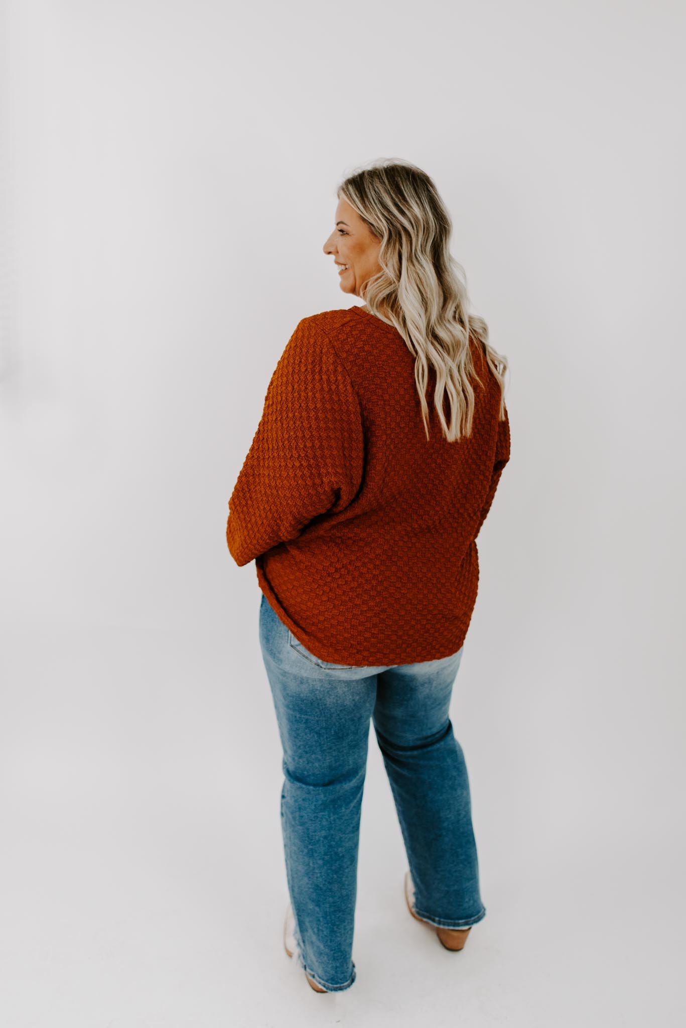 Elizabeth Curvy Textured Sweater