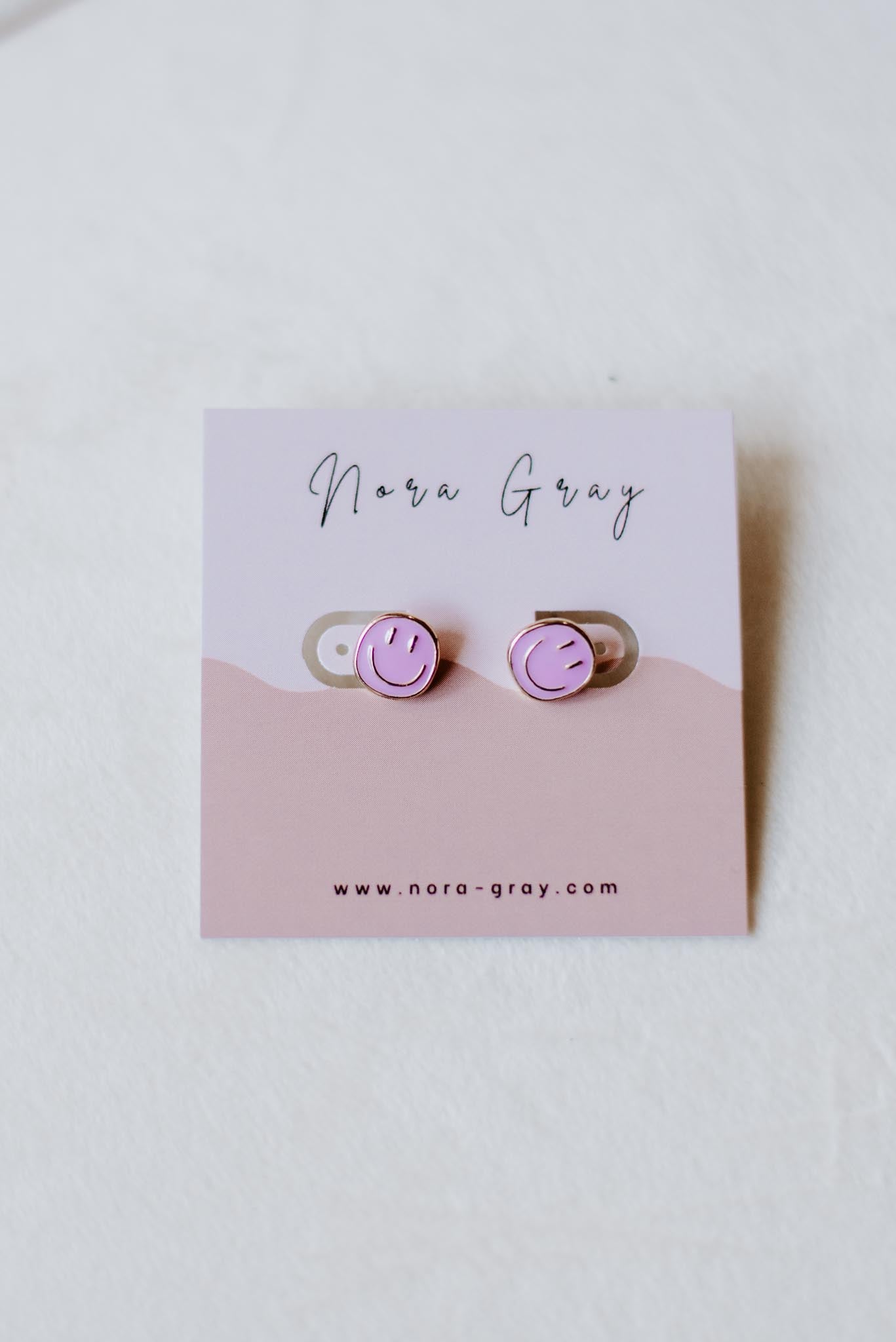 Load image into Gallery viewer, Pink Enamel Happy Face Studs
