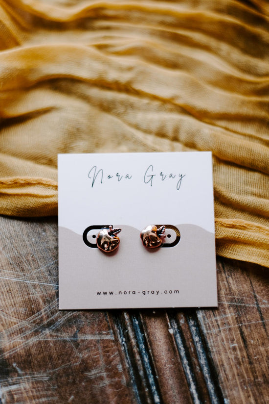 Rose Gold-Dipped Apple Earrings