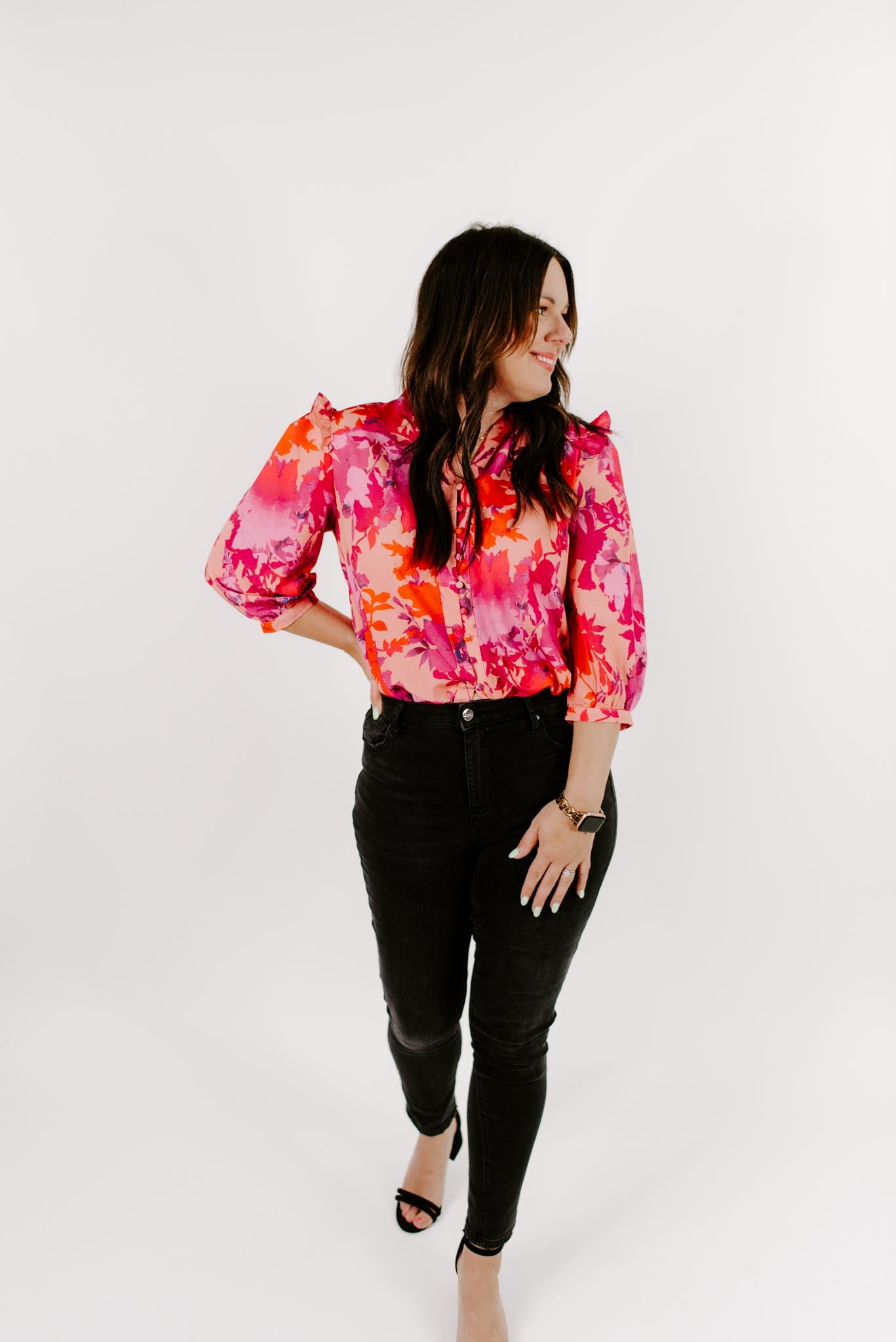 Load image into Gallery viewer, Laura Floral Ruffle Top

