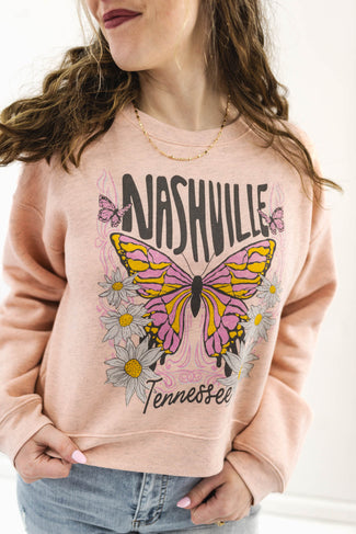 Nashville Tennessee Butterfly Graphic Sweatshirt