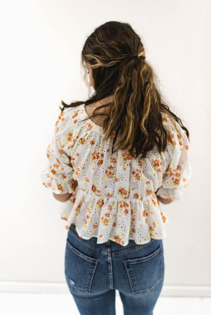 Eyes On You Floral Eyelet Top