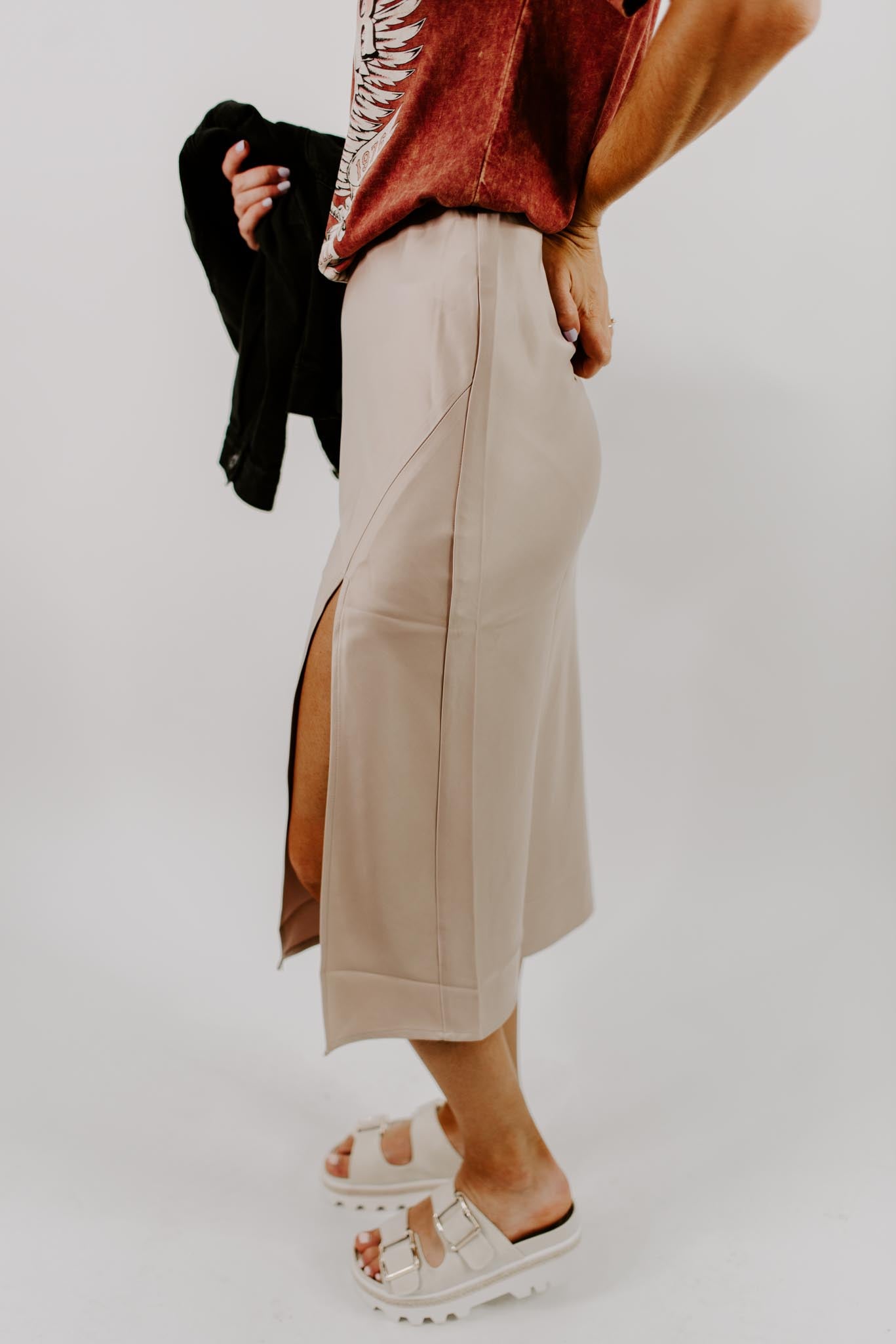 Load image into Gallery viewer, Frenchie Satin Midi Skirt
