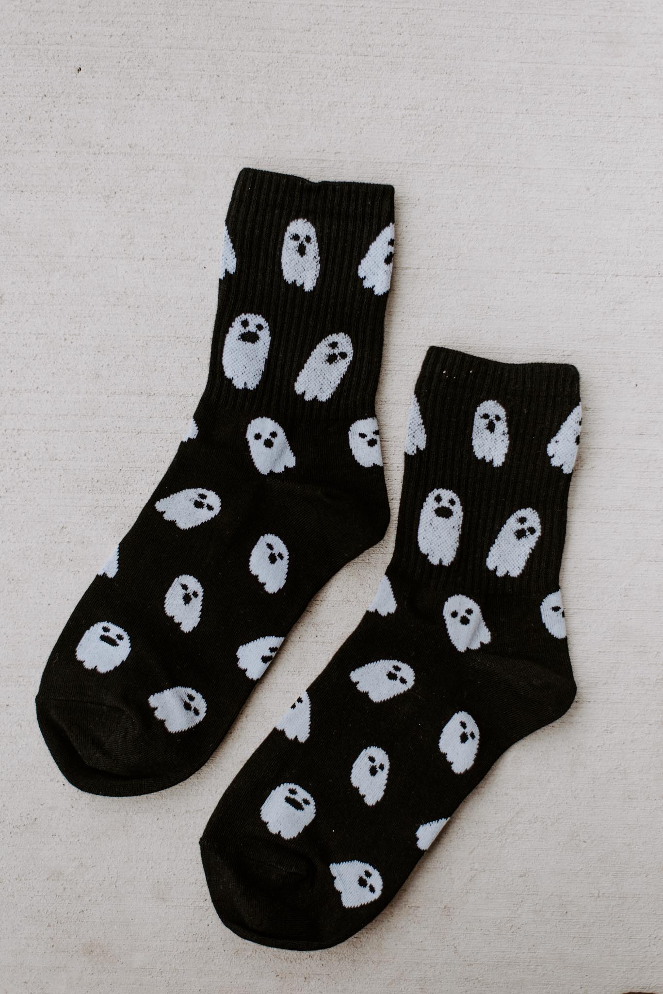 Ghostly Black Halloween Socks