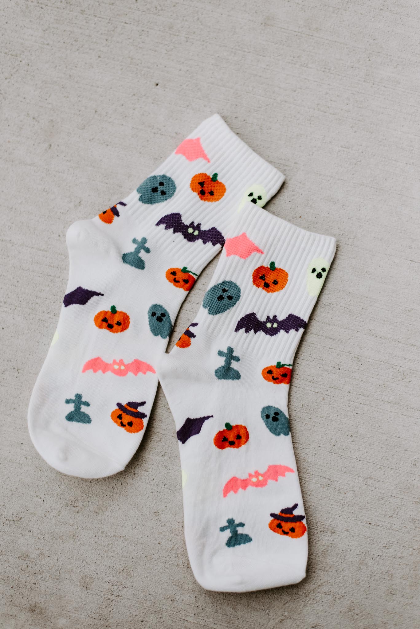 White Halloween Patterned Socks