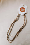 Glass Bead Layered Chain Necklace