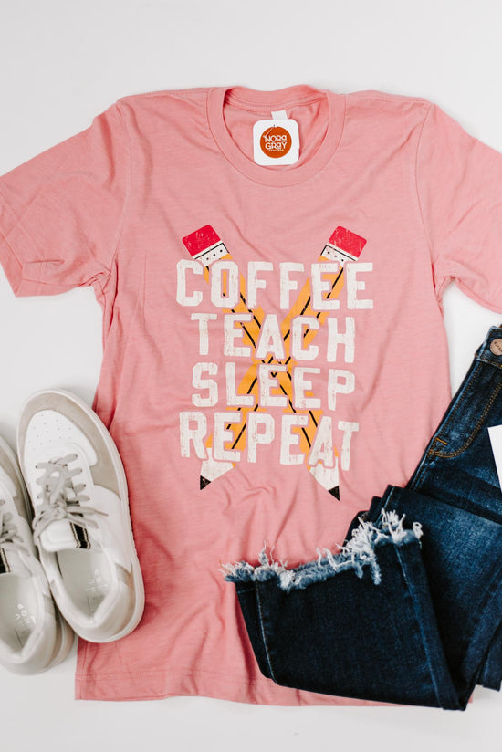 Coffee Teach Sleep Repeat Tee