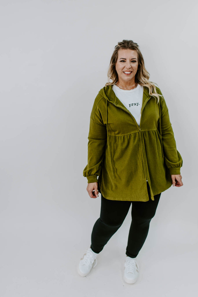 On The Move Curvy Ruched Hoodie