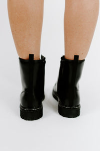 Ashton Black Lace-Up Boots