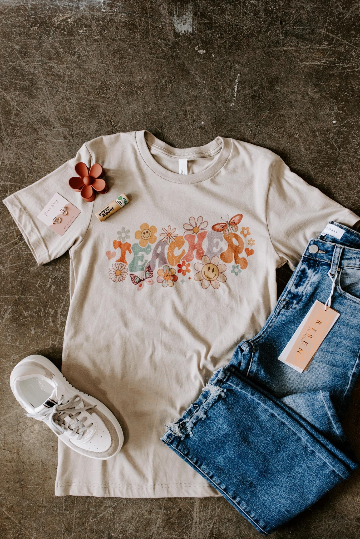 Load image into Gallery viewer, Retro Floral Teacher Graphic Tee
