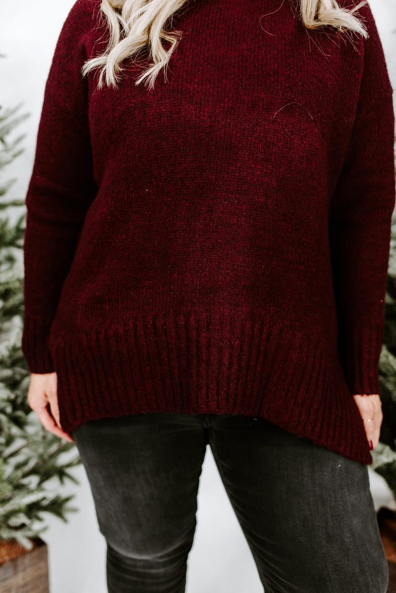 Estelle Curvy Side Slit Sweater