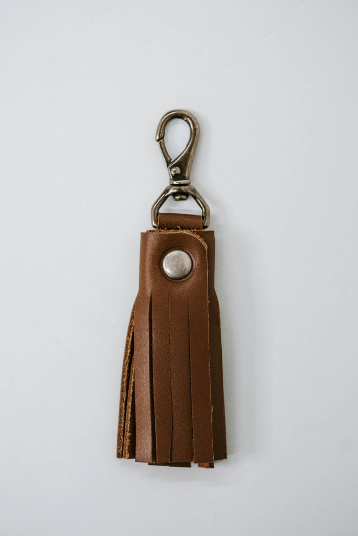 Zelaki Leather Fringe Key Chain Bag Accessory