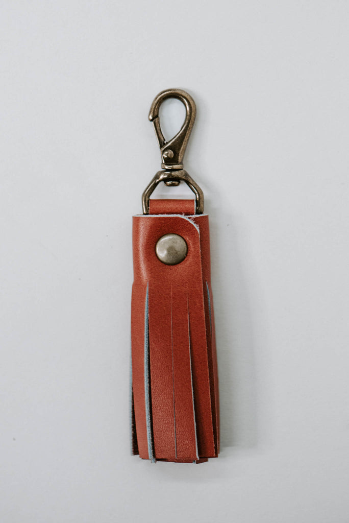 Zelaki Leather Fringe Key Chain Bag Accessory