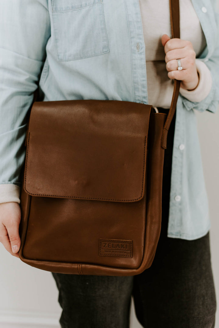 Zelaki Leather Co. Sira Crossbody in Brown