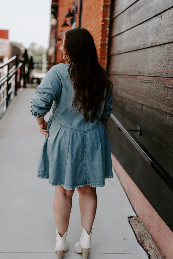 Load image into Gallery viewer, Cricket Chambray Button Down Dress
