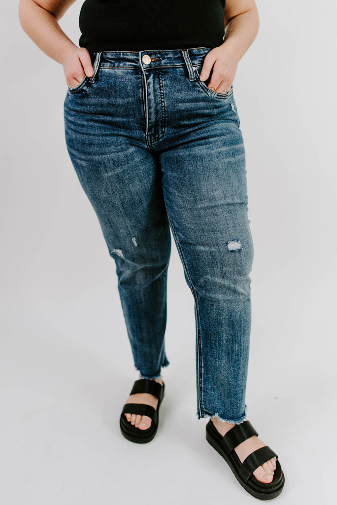 Kut from the Kloth Rachael Fab Ab Frayed Mom Jeans