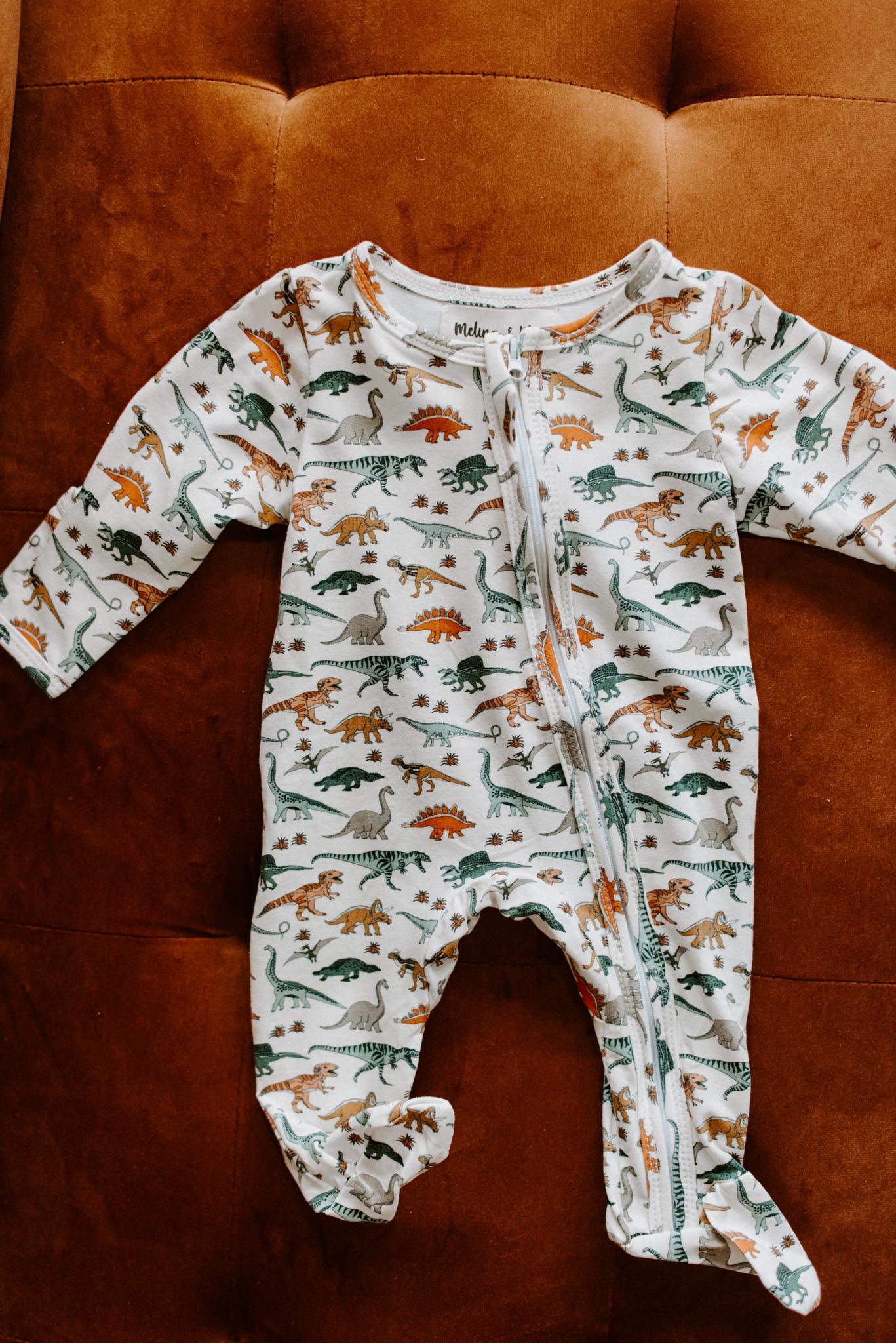 Load image into Gallery viewer, Dino Zip-up Romper
