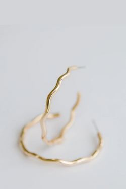 Emmary Large Wavy Gold Hoops