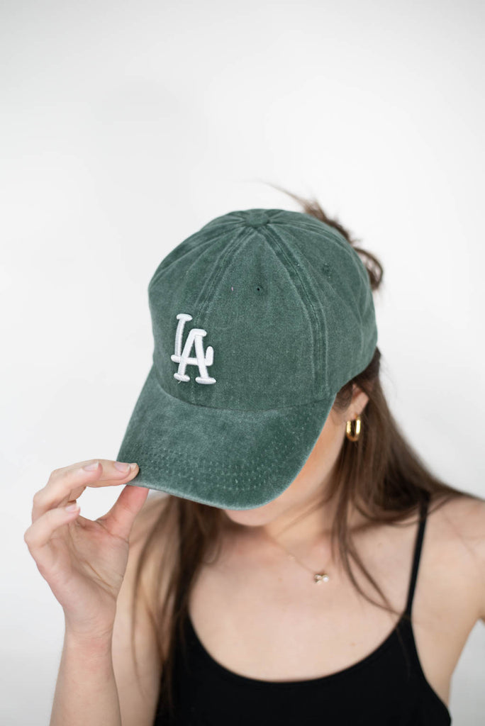 LA Embroidered Vintage Wash Baseball Cap