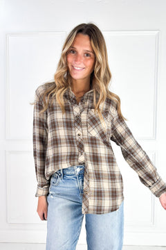 The Autumn Lane Plaid Button-Up