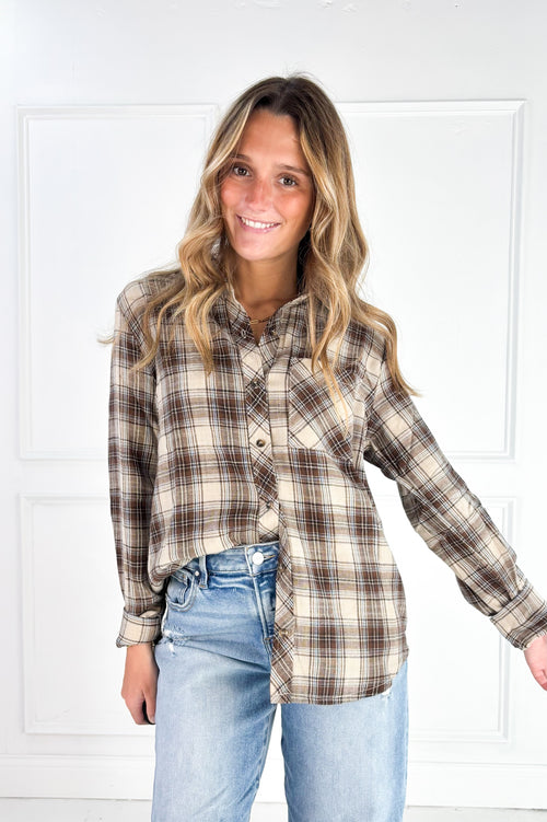 The Autumn Lane Plaid Button-Up