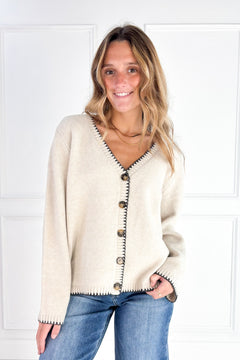 The Millie Contrast Stitch Cardigan