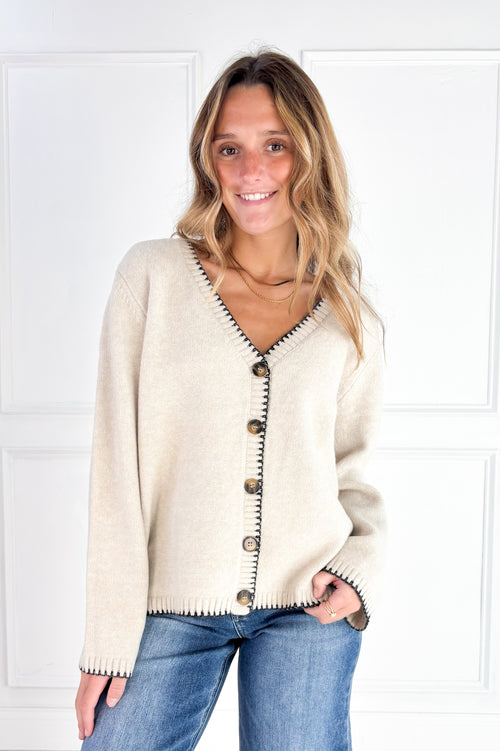 The Millie Contrast Stitch Cardigan