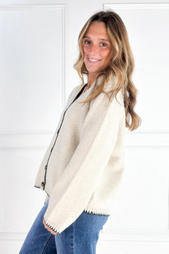 The Millie Contrast Stitch Cardigan