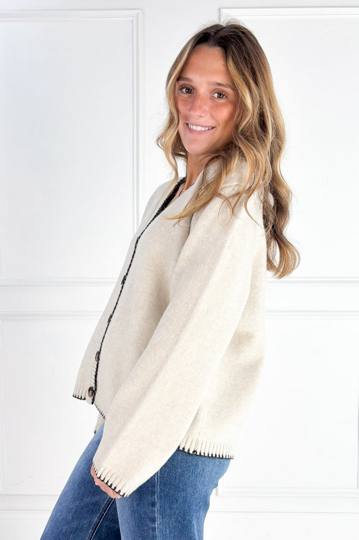 The Millie Contrast Stitch Cardigan