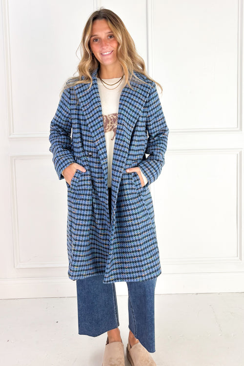 The Hadley Houndstooth Longline Coat