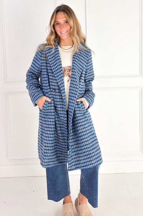 The Hadley Houndstooth Longline Coat