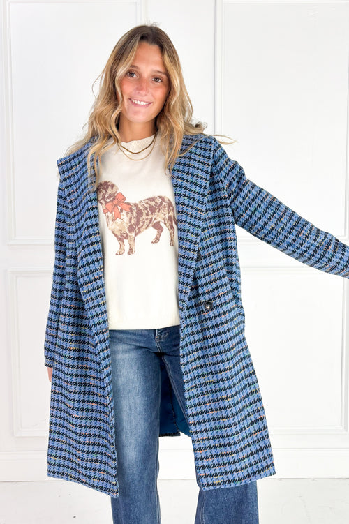 The Hadley Houndstooth Longline Coat