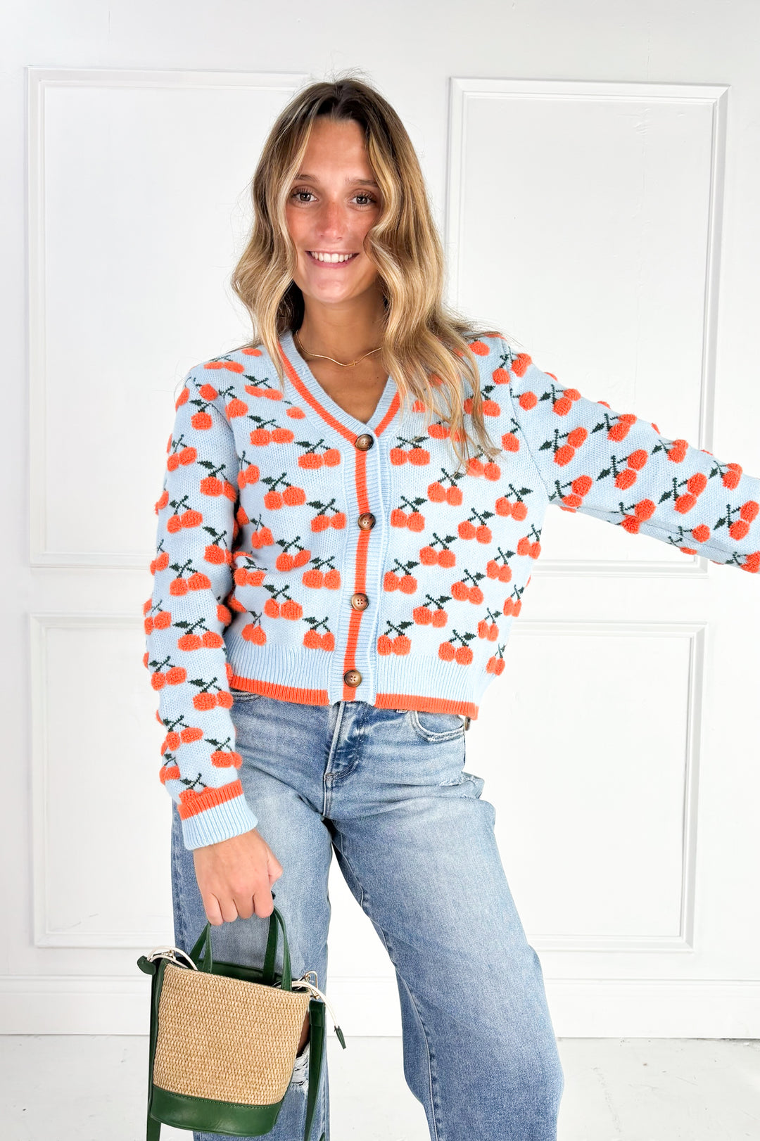 Cherry Knit Wool Cardigan