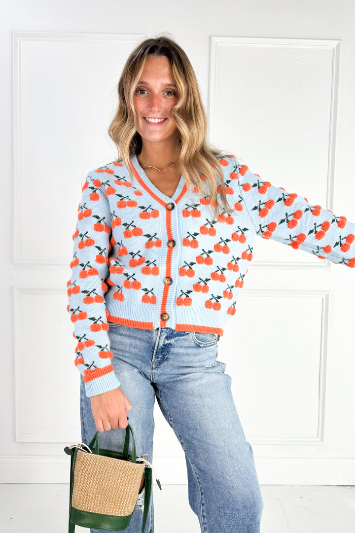 Cherry Knit Wool Cardigan