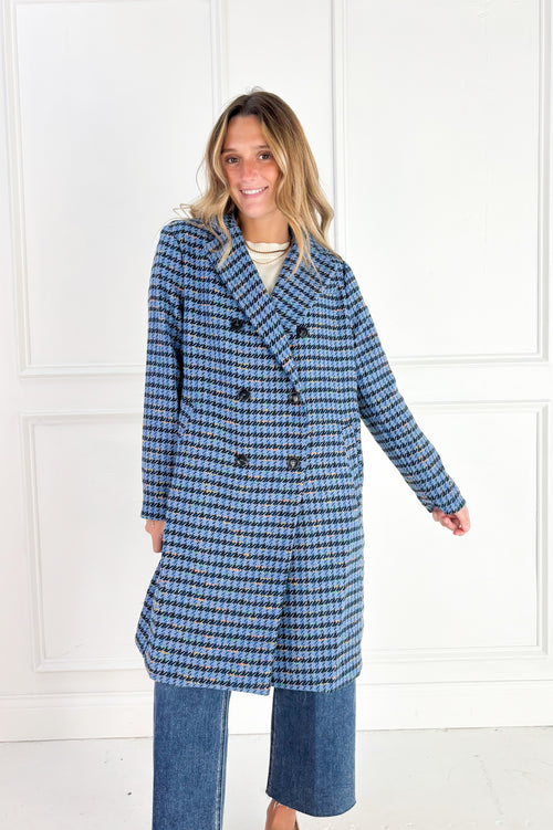 The Hadley Houndstooth Longline Coat