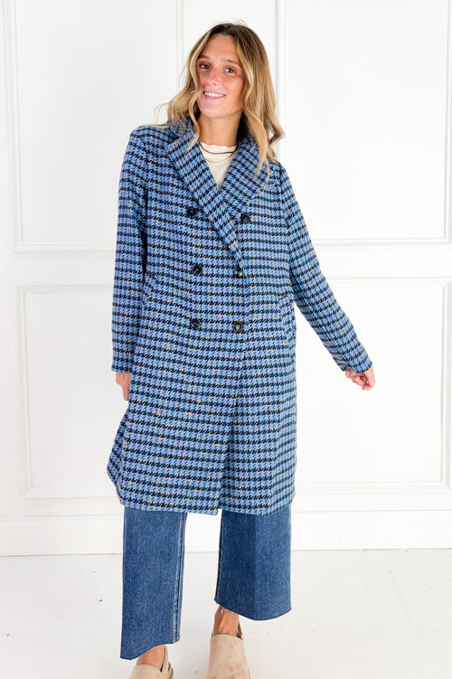 The Hadley Houndstooth Longline Coat