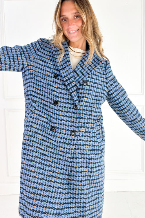 The Hadley Houndstooth Longline Coat