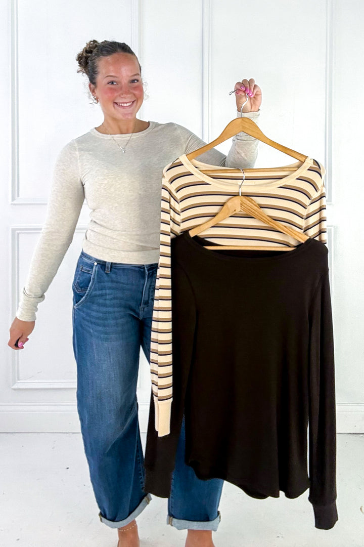Stacy Long Sleeve Basic Top by Thread and Supply