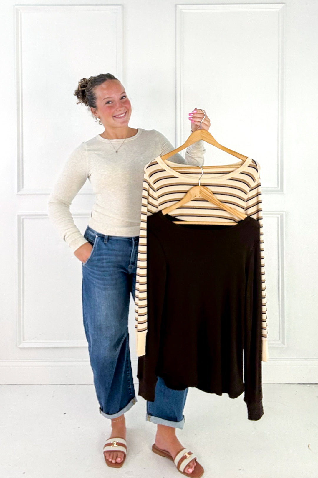 Stacy Long Sleeve Basic Top by Thread and Supply