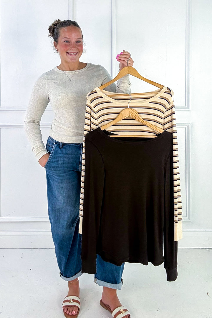 Stacy Long Sleeve Basic Top by Thread and Supply