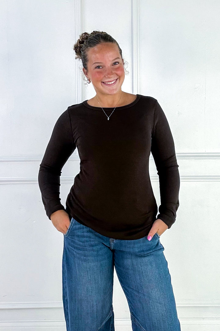 Stacy Long Sleeve Basic Top by Thread and Supply